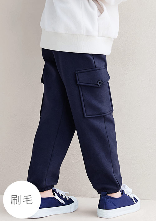 保暖.MIT永續環保材質-刷毛休閒束口褲-童裝