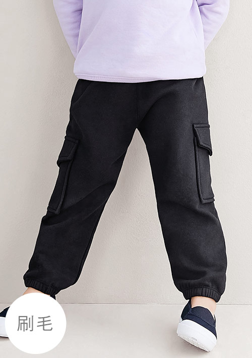 保暖.MIT永續環保材質-刷毛休閒束口褲-童裝