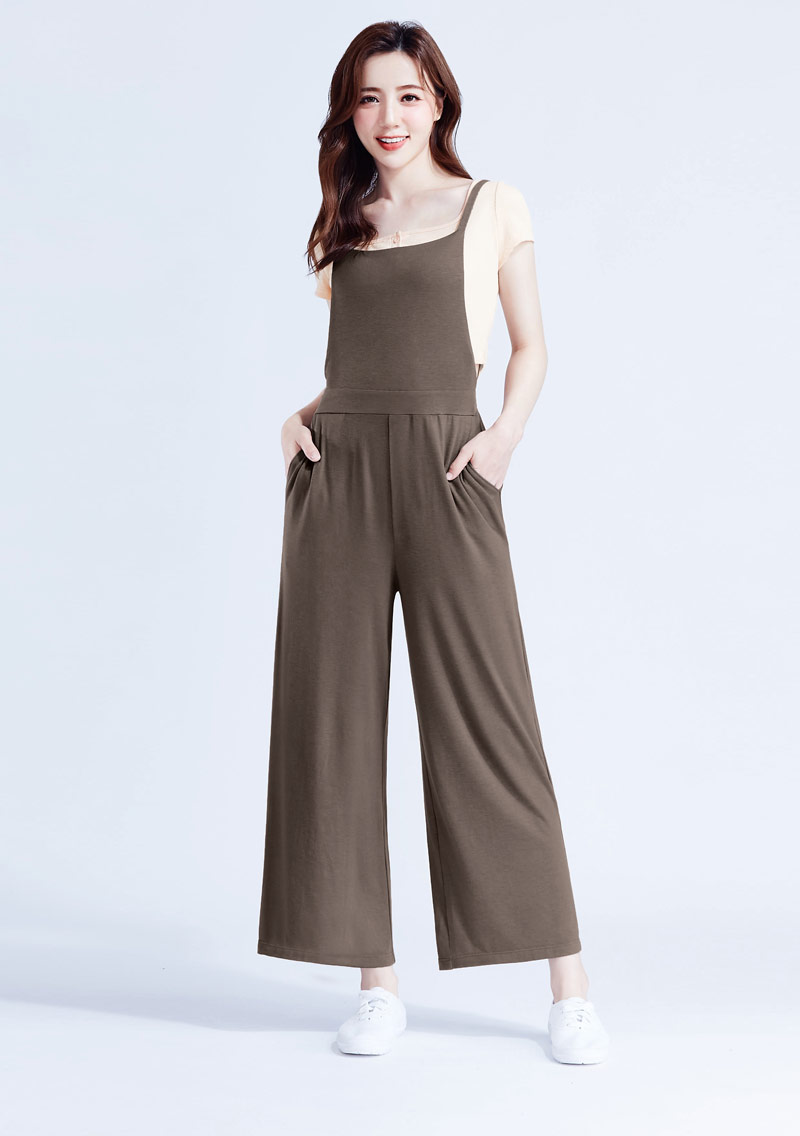 特級四面彈性休閒吊帶長褲