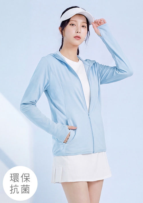 舒適.MIT永續環保材質-抗UV吸排抗菌透氣網眼連帽外套