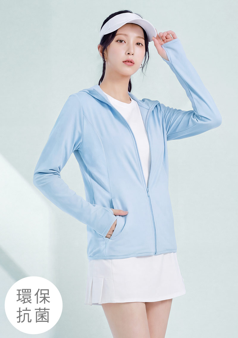 舒適.MIT永續環保材質-抗UV吸排抗菌透氣網眼連帽外套