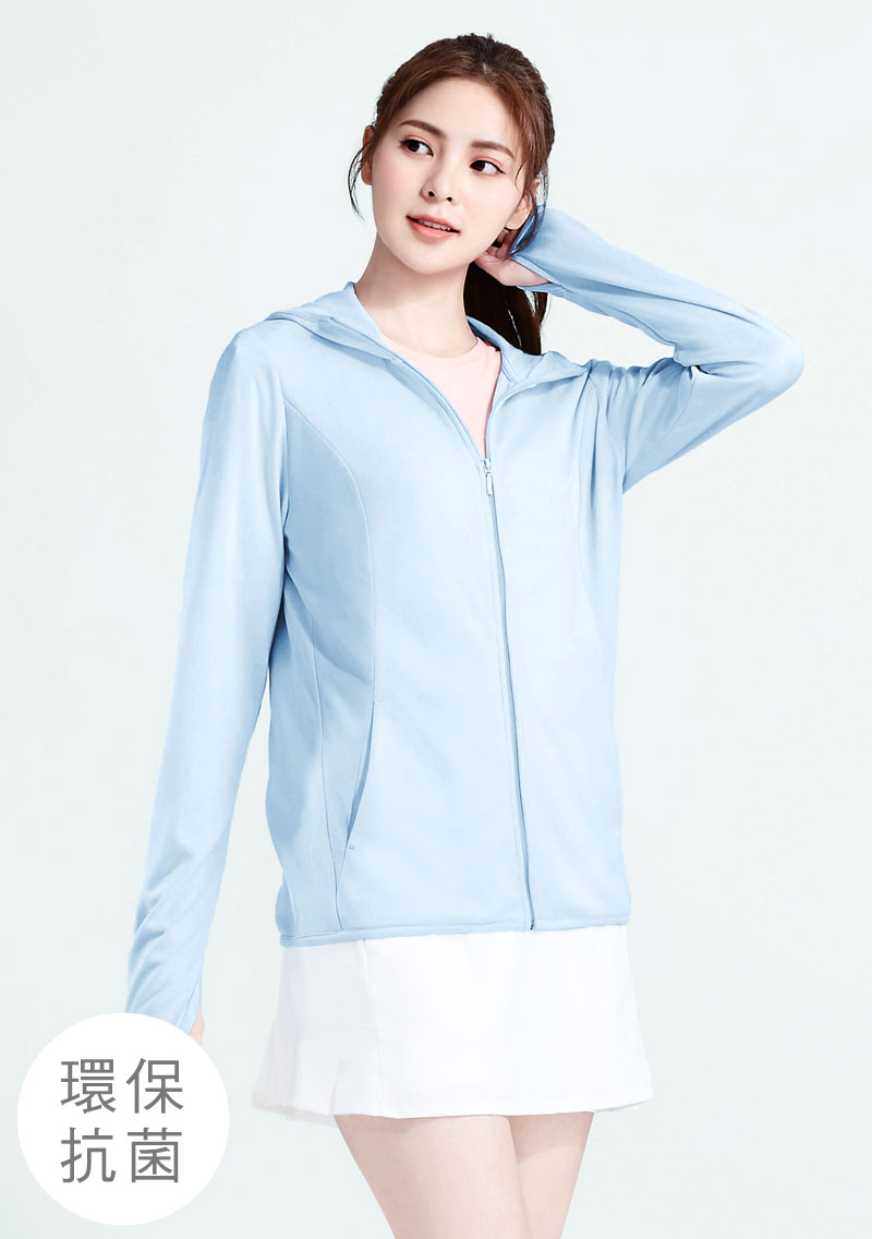舒適.MIT永續環保材質-抗UV吸排抗菌透氣網眼連帽外套