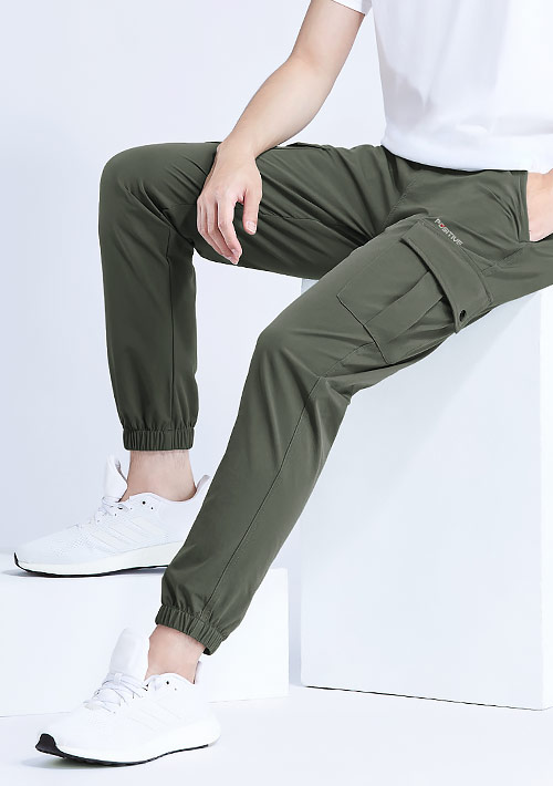 彈性束口工作褲-男裝