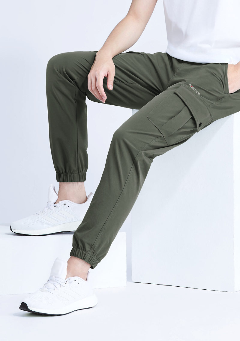 彈性束口工作褲-男裝