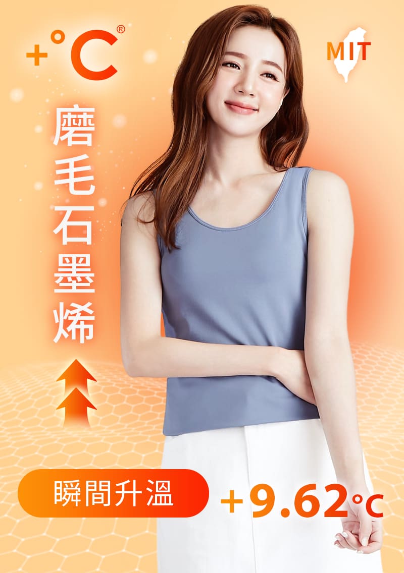【任選二‧150/件】+℃ 超極暖.石墨烯.發熱背心【HEATPUSH】升溫內磨毛發熱背心