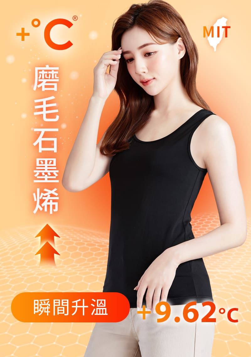 【任選二‧150/件】+℃ 超極暖.石墨烯.發熱背心【HEATPUSH】升溫內磨毛發熱背心