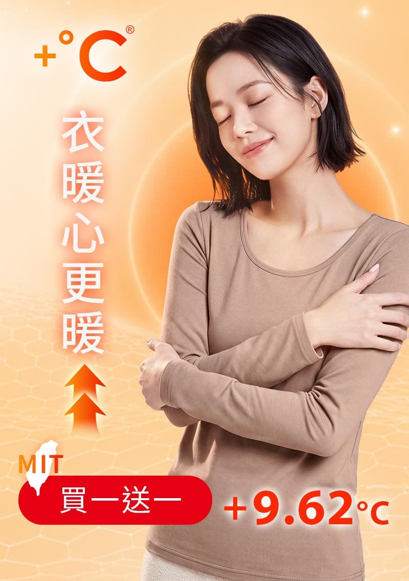 +℃ 超極暖.石墨烯.圓領發熱衣【任選‧買一送一】升溫內磨毛發熱衣