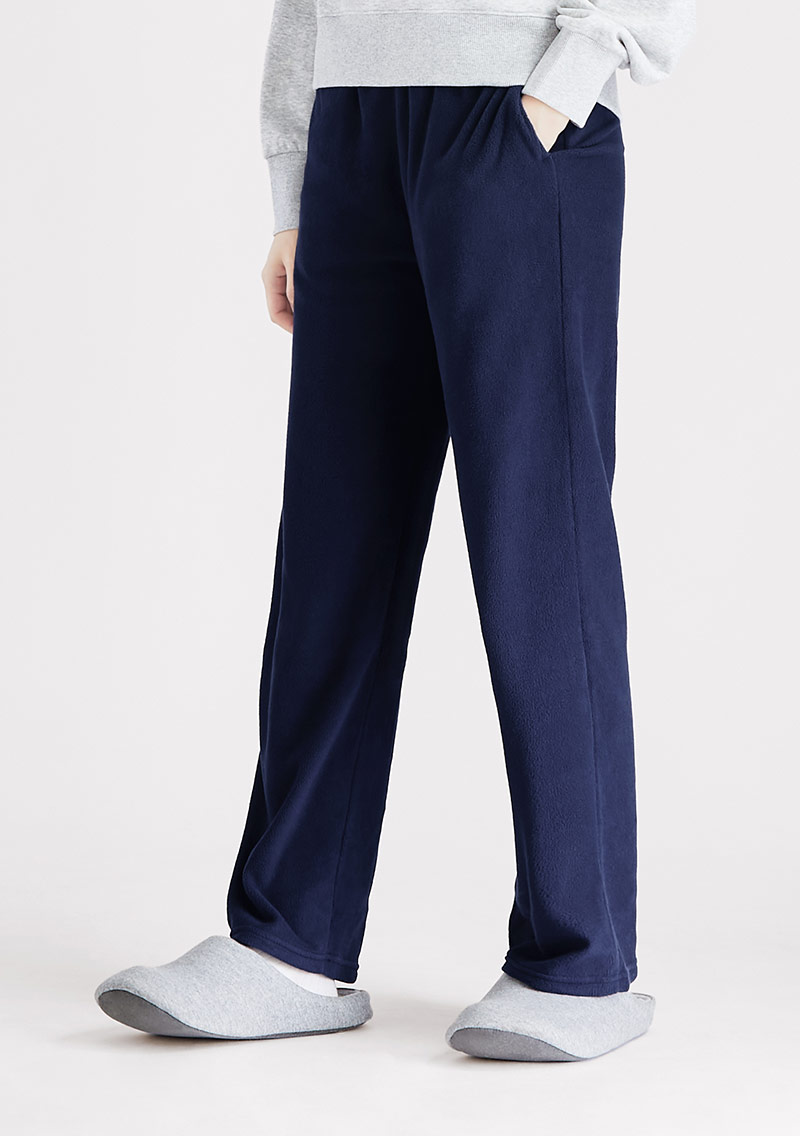 保暖.柔軟.舒適.MIT環保材質-Fleece輕量保暖居家長褲