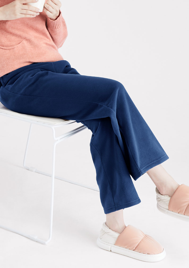 保暖.柔軟.舒適.MIT環保材質-Fleece輕量保暖居家長褲