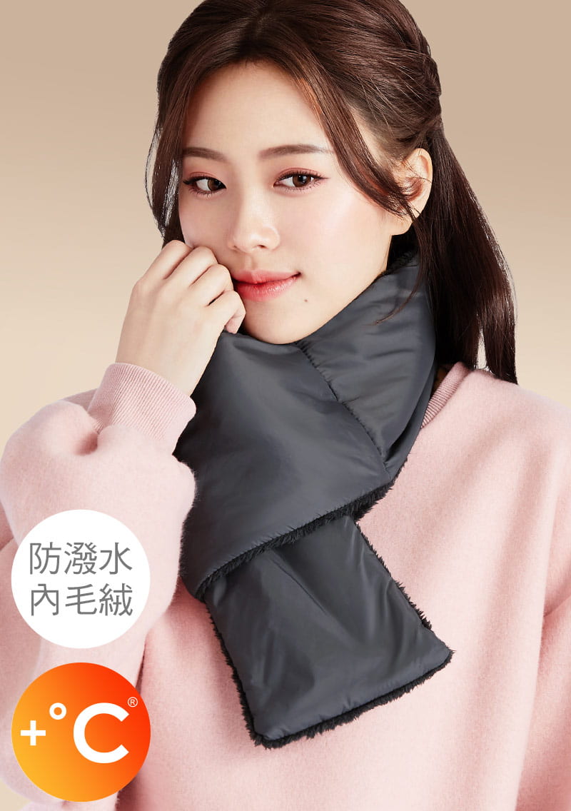 【加價購$149】科技羽絨棉防潑水可折收毛絨圍巾
