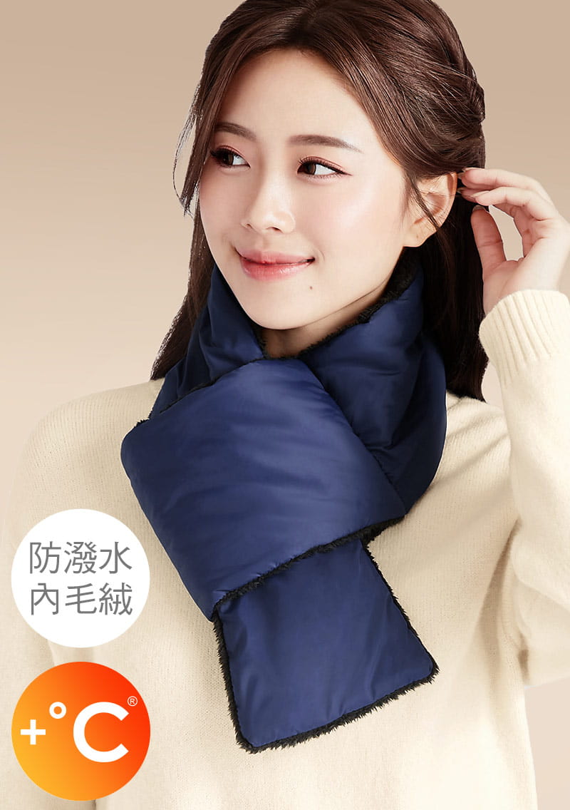 【加價購$149】科技羽絨棉防潑水可折收毛絨圍巾