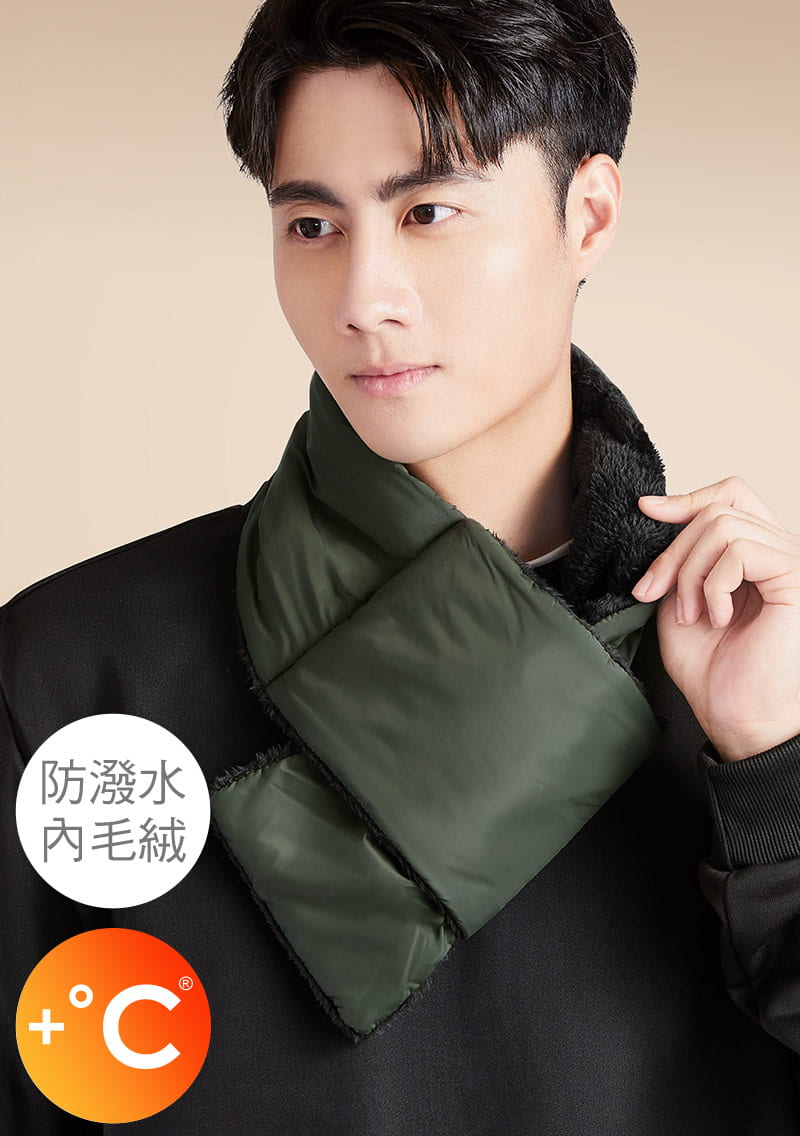 【加價購$149】科技羽絨棉防潑水可折收毛絨圍巾