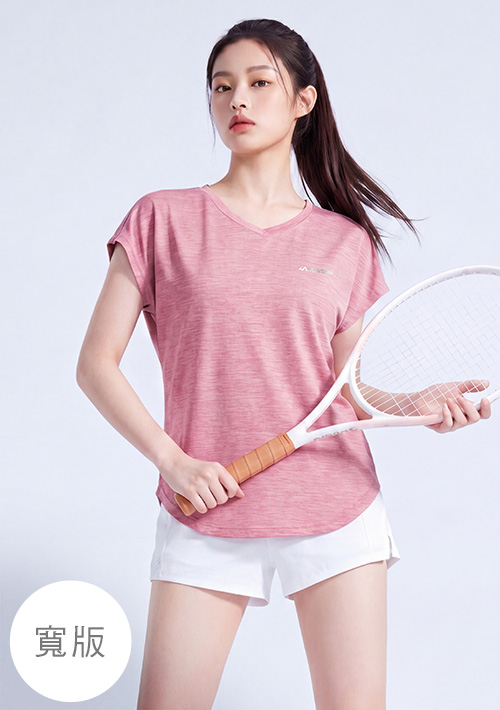 【限時$222】抗UV吸排反光文字印花V領寬版涼感上衣