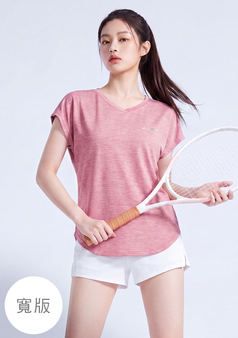【限時$222】抗UV吸排反光文字印花V領寬版涼感上衣