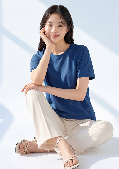 純棉短袖寬版口袋上衣