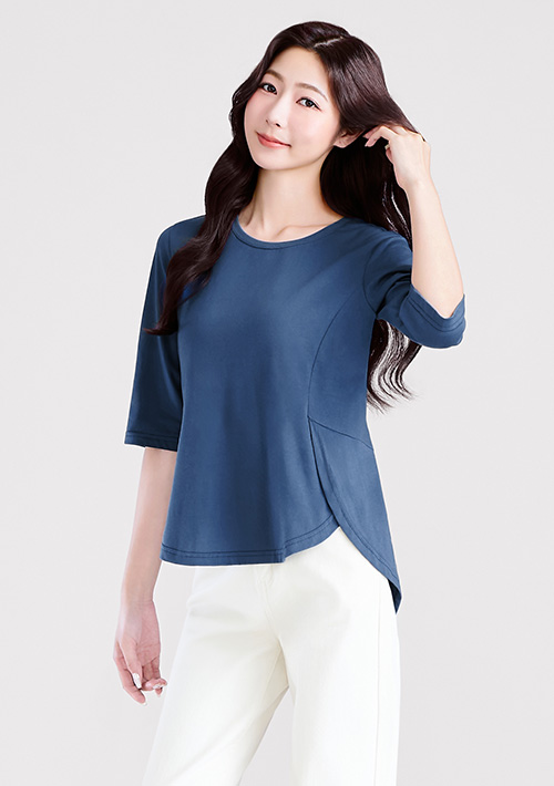 【限時$199】純棉開衩顯瘦五分袖上衣