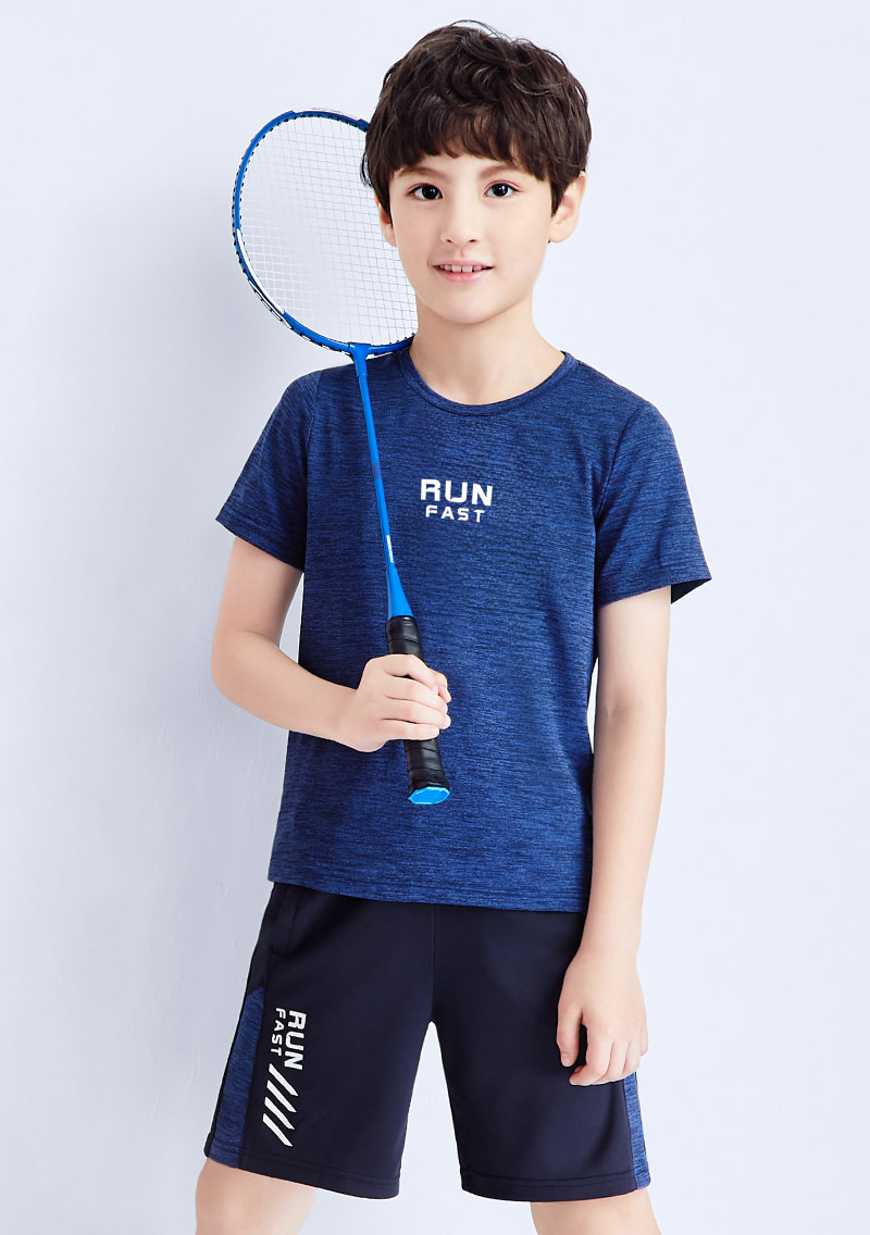 抗UV吸排涼感印花運動上衣-童裝