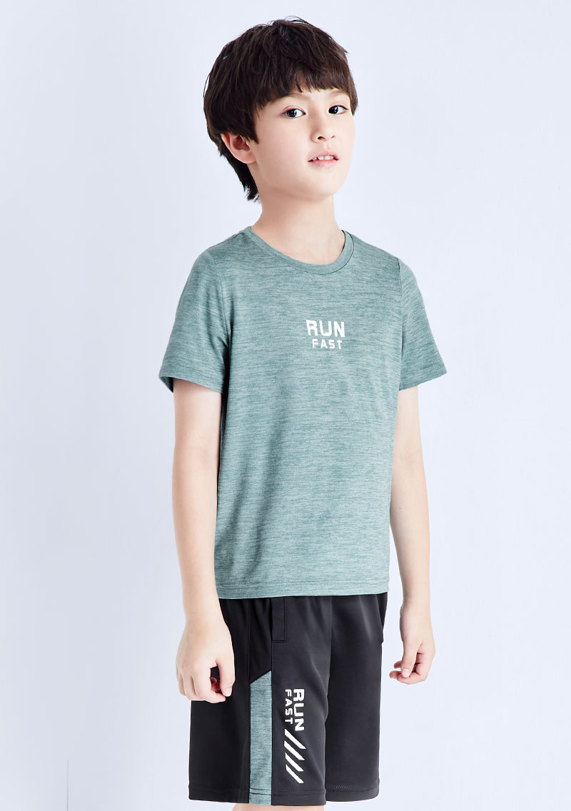 抗UV吸排涼感印花運動上衣-童裝