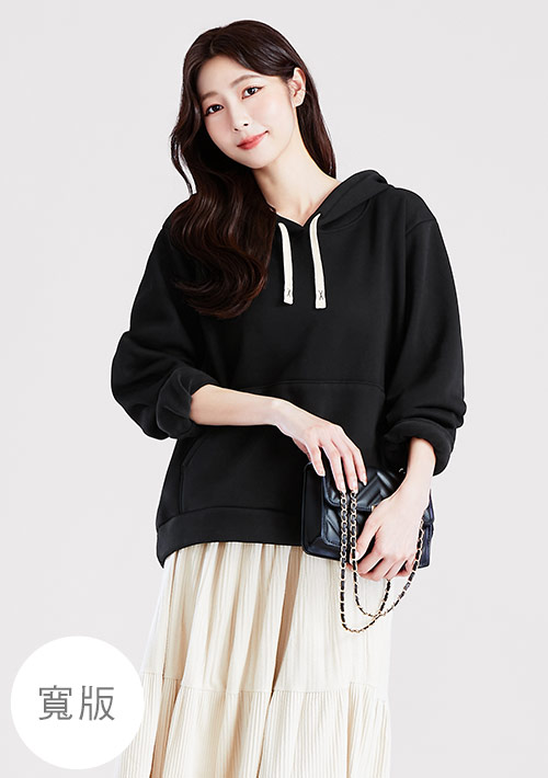 暖暖絨寬版連帽大學T