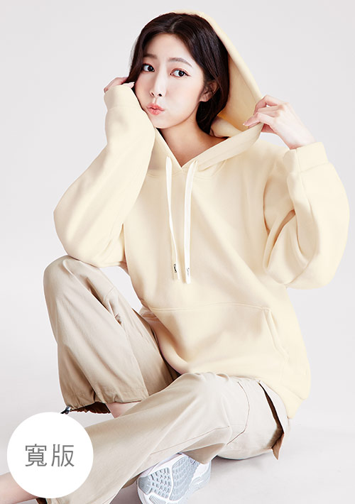 暖暖絨寬版連帽大學T