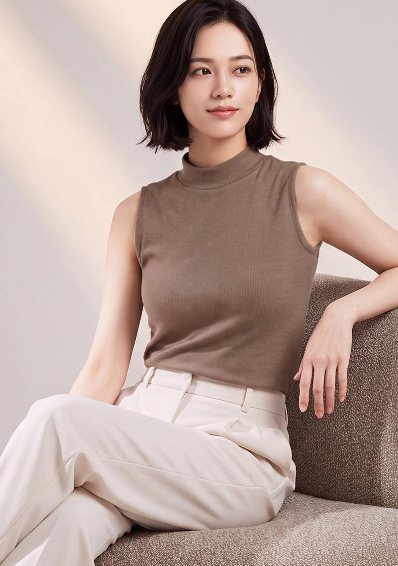 美麗諾羊毛小立領針織背心
