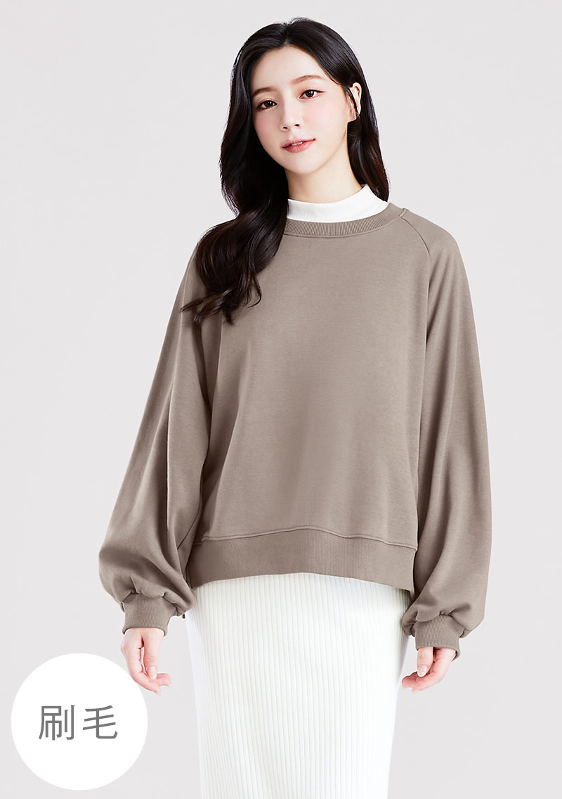 【限時$399】保暖.MIT永續環保材質-刷毛側開衩寬版上衣