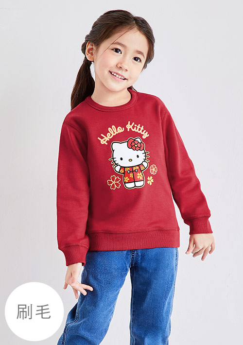 保暖.MIT永續環保材質-Hello Kitty印花刷毛上衣-童裝-02