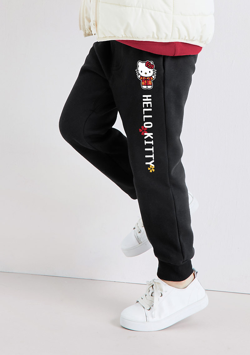 保暖.MIT永續環保材質-Hello Kitty印花刷毛束口褲-童裝-03