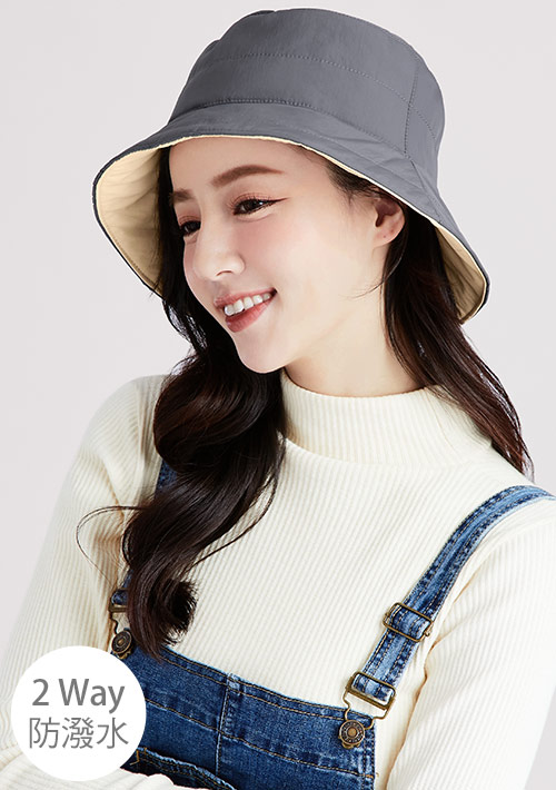 科技羽絨棉防潑水雙面漁夫帽