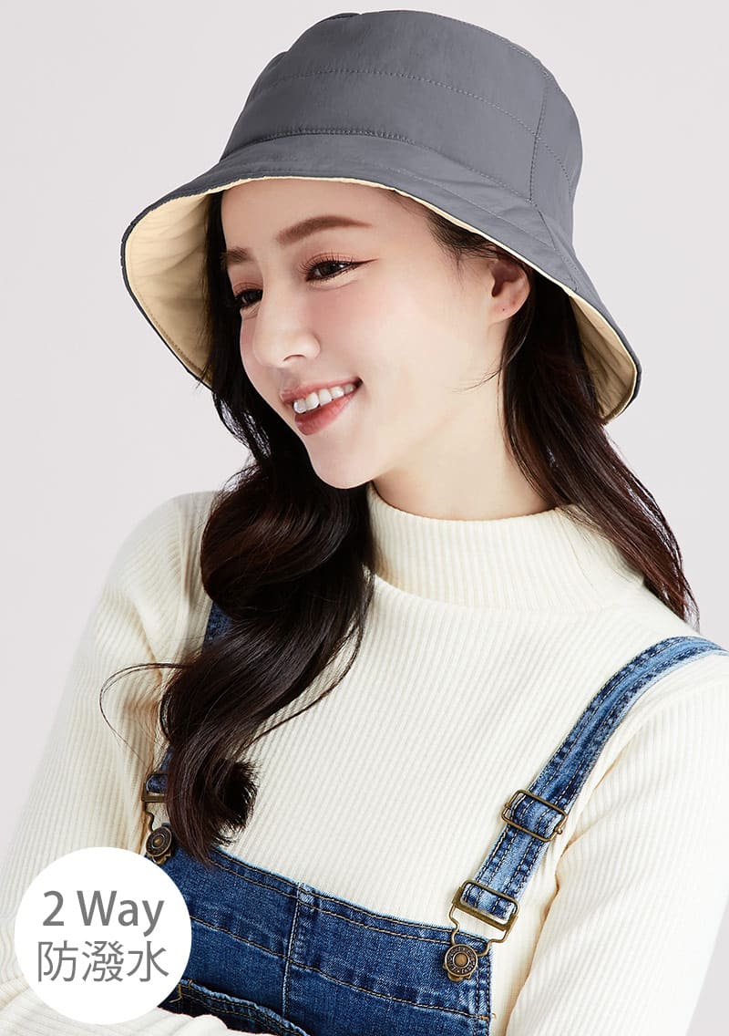 科技羽絨棉防潑水雙面漁夫帽
