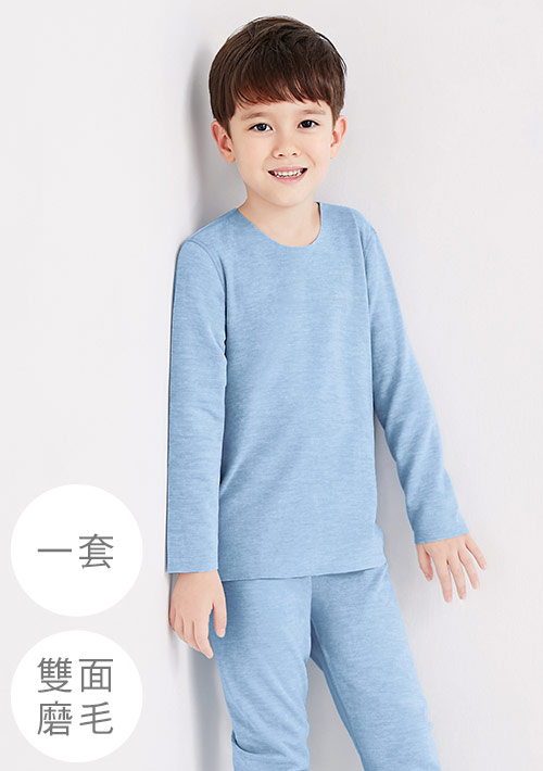 WARMBASE混羊毛雙面磨毛保暖家居套裝-童裝