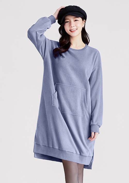 【限時$399】保暖.MIT永續環保材質-Fleece輕量保暖寬鬆洋裝