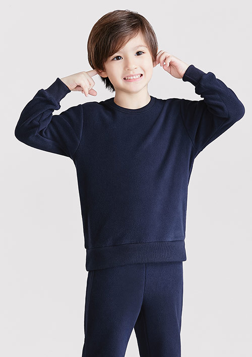 保暖.MIT永續環保材質-Fleece輕量保暖圓領上衣-童裝