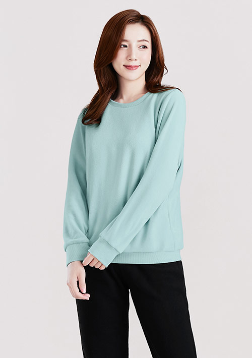 保暖.MIT永續環保材質-Fleece輕量保暖圓領上衣