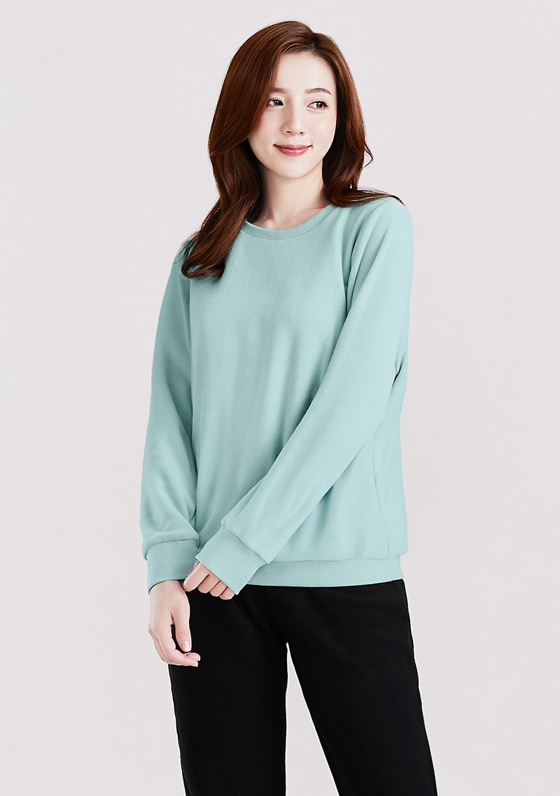 保暖.MIT永續環保材質-Fleece輕量保暖圓領上衣