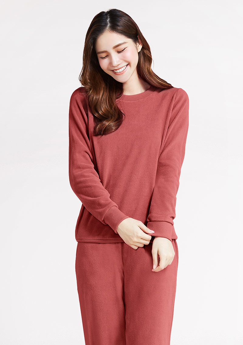 保暖.MIT永續環保材質-Fleece輕量保暖圓領上衣