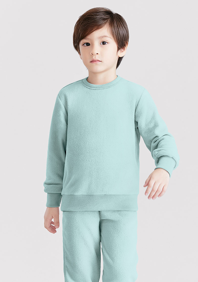 保暖.MIT永續環保材質-Fleece輕量保暖圓領上衣-童裝