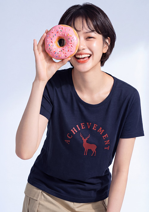 【限時$222】竹節棉小鹿印花短袖上衣