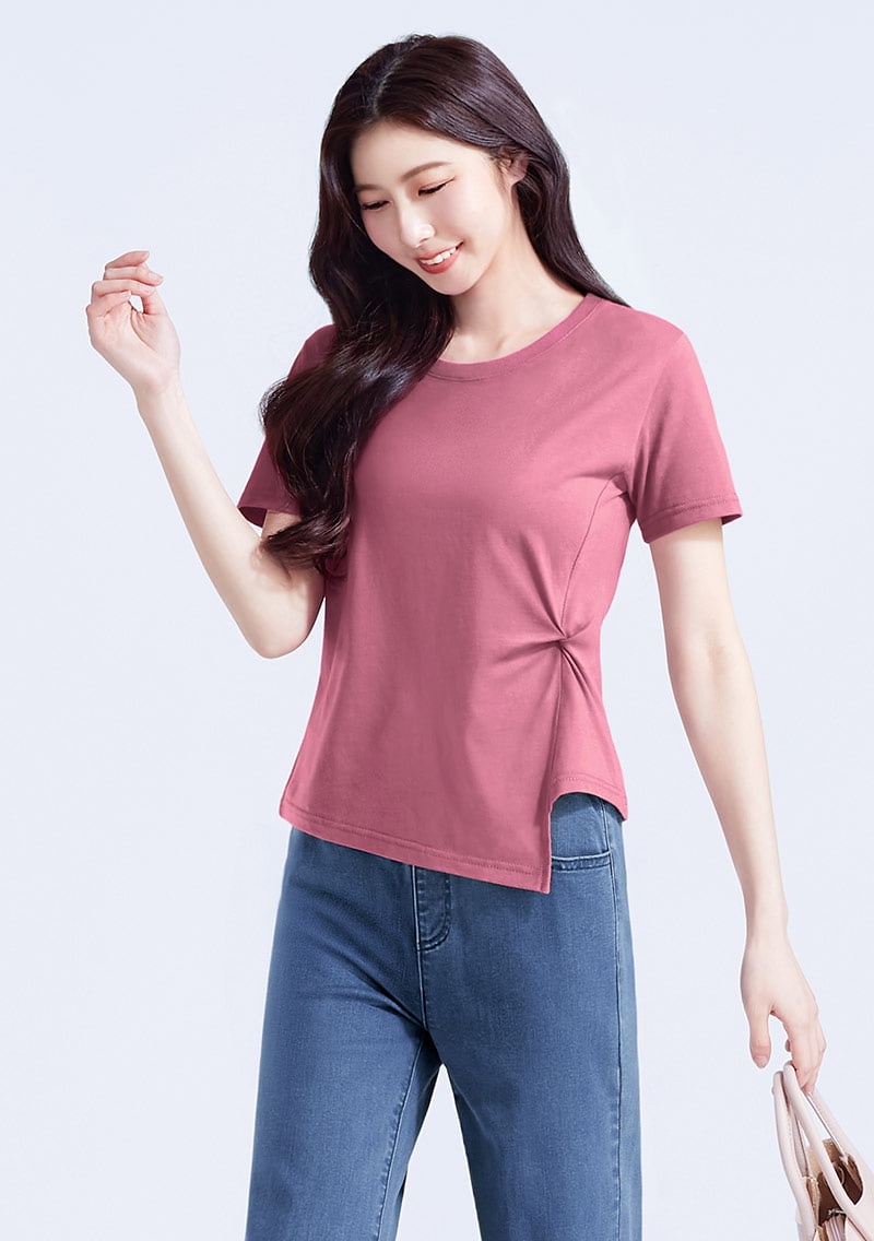 【限時$260】純棉圓領顯瘦設計感上衣