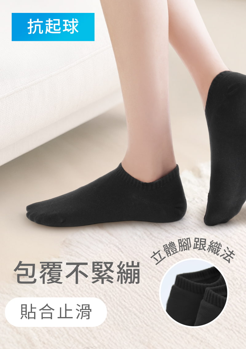 Weekly抗起球止滑短襪
