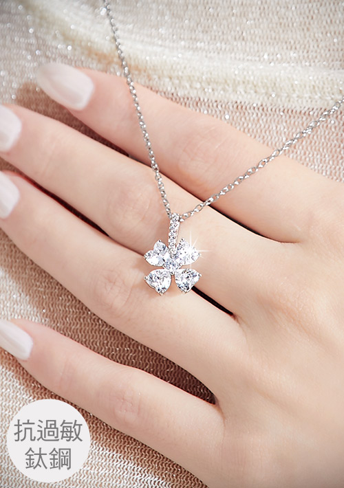 抗過敏鈦鋼鑽飾項鍊