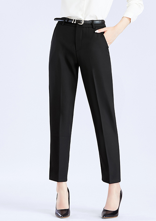 鬆緊腰西裝九分褲