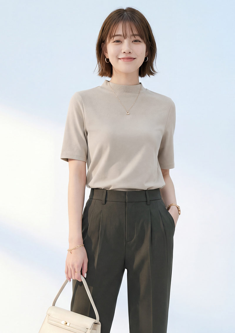 【限時$299】氣質小立領五分袖上衣