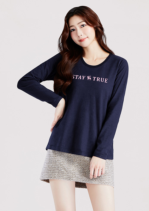 【限時$249】竹節棉小鹿印花長袖上衣