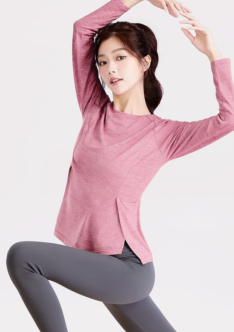 【限時$249】抗UV吸排運動顯瘦開衩長袖上衣
