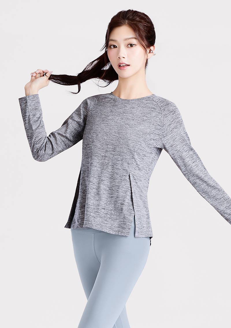 【限時$249】抗UV吸排運動顯瘦開衩長袖上衣