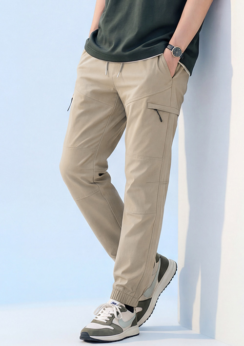 休閒工裝束口褲-男裝