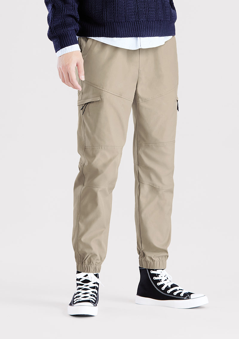 休閒工裝束口褲-男裝