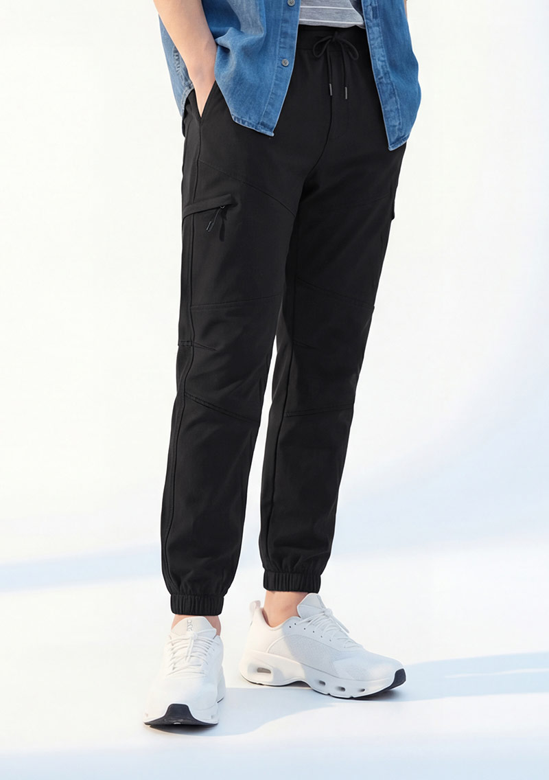 休閒工裝束口褲-男裝