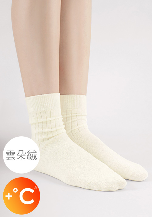 +℃ 雲朵絨保暖中筒襪